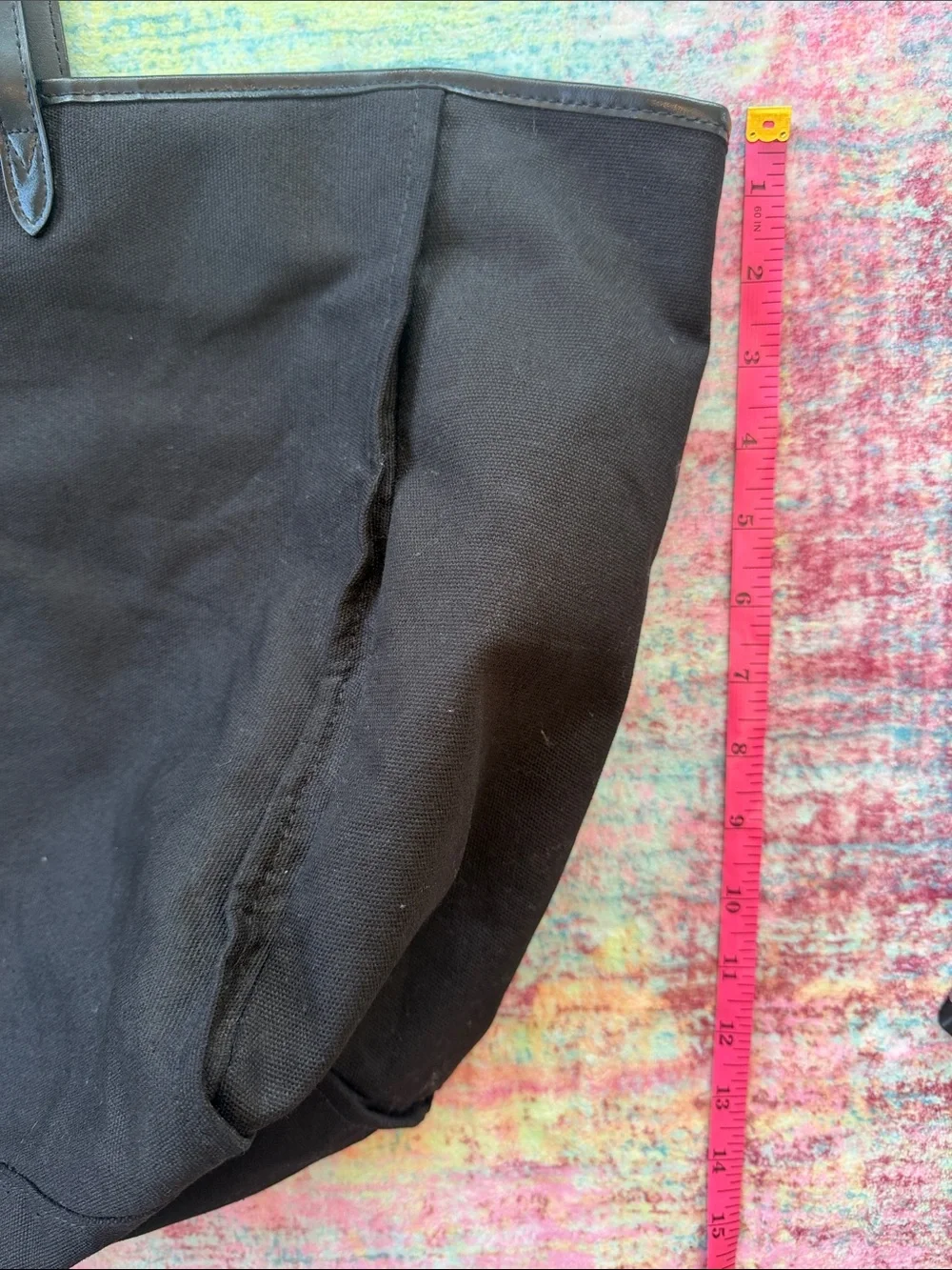 Victoria's Secret Black Tote with Gold and Red Sequin Stripes